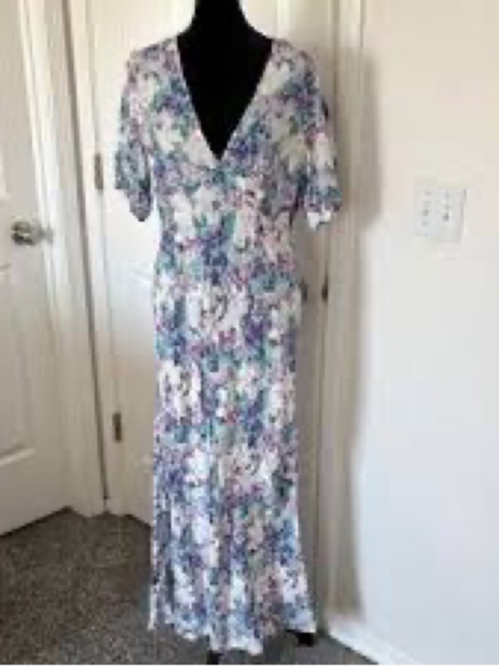 a new day Floral Maxi Dress in Blue and White
